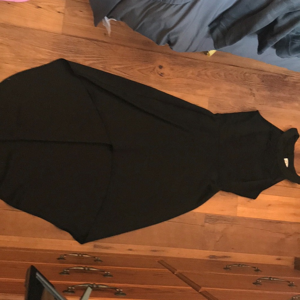 Black dress with lace neck Back longer than front